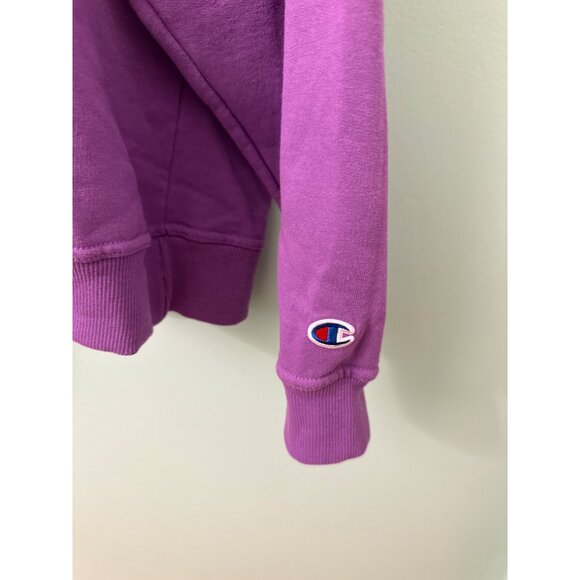 Champion Womens Purple Hooded Sweatshirt Size XL Cotton Blend Kangaroo Pocket - Picture 2 of 7